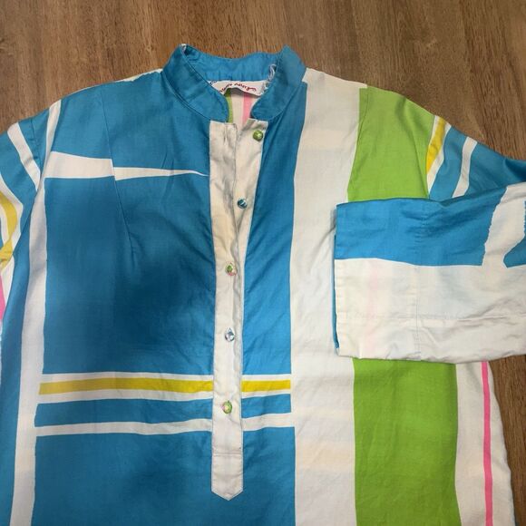 Catherine Ogust For Penthouse Gallery Multi-Colored Shirt Dress/Tunic Size Small - Picture 9 of 16